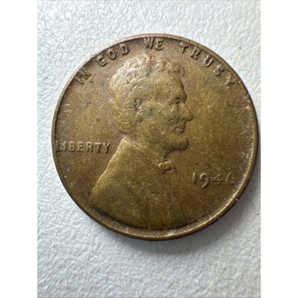 1946 Wheat Penny No Mint Mark Rare Error L Rim In Liberty Not Certified - Picture 2 of 10